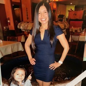 A’GACI BEAUTIFUL NAVY BLUE DRESS, SMALL